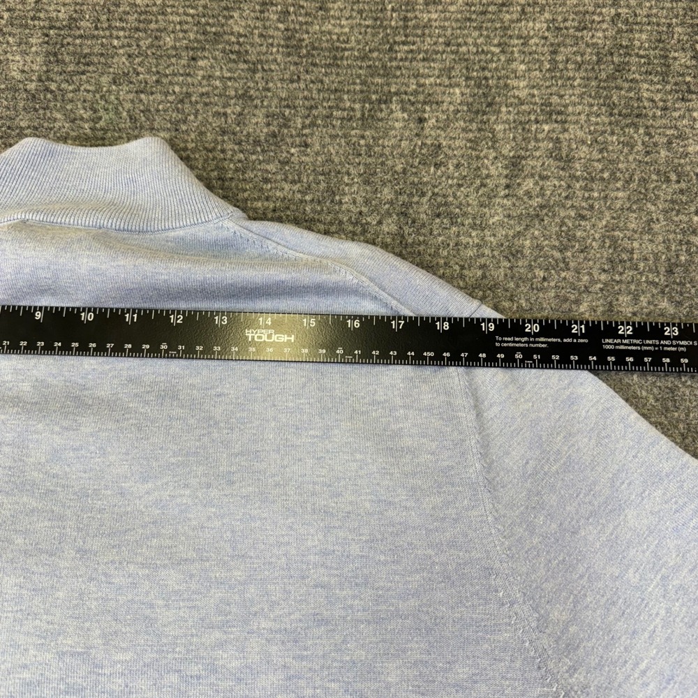 Brooks Brothers Mens Light Blue Qtr Zip Sweater Pullover Knit Mock Neck Size 2XL - Picture 16 of 16